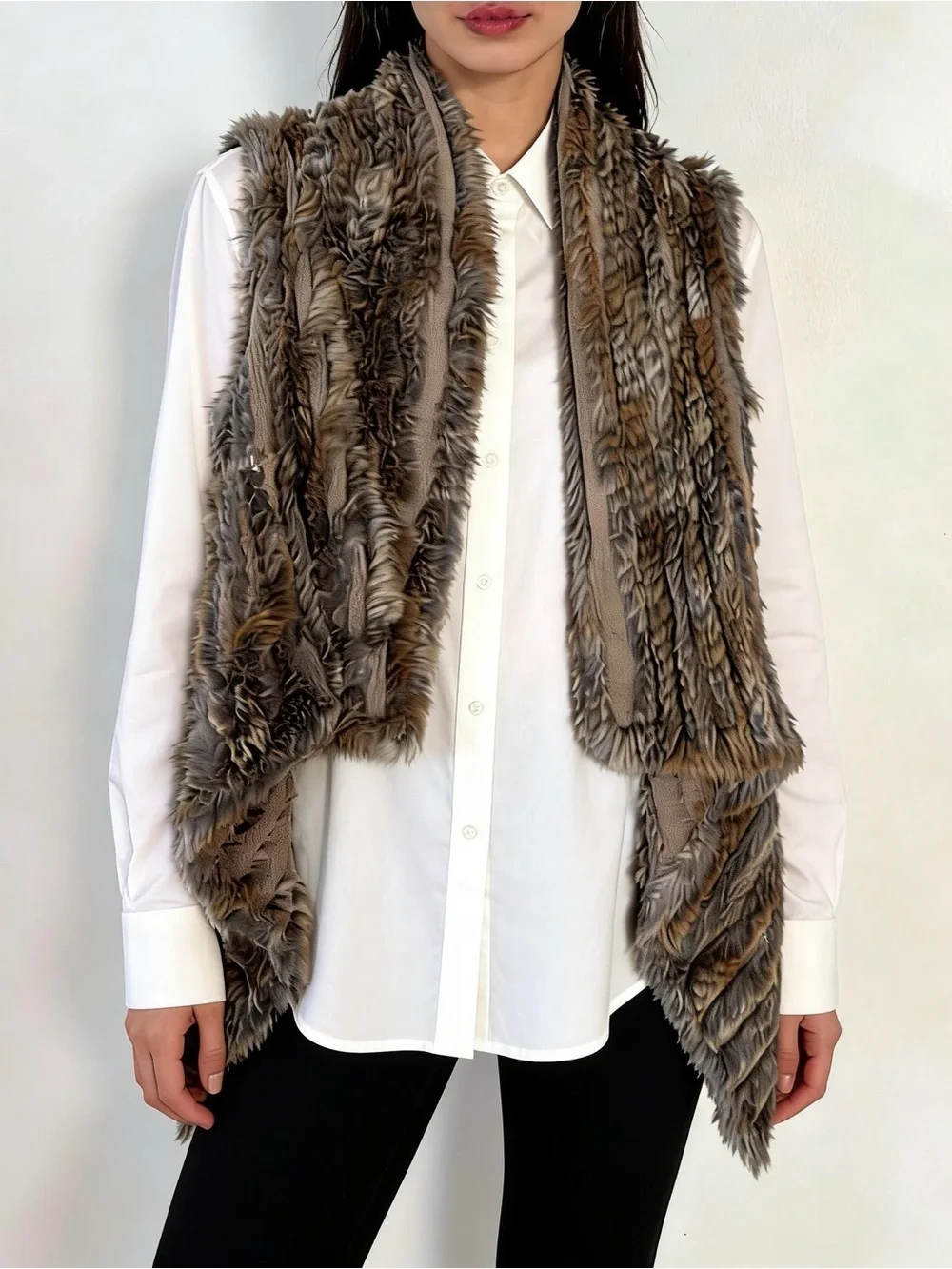 Mitchie’s Fur Open Front Vest One Size